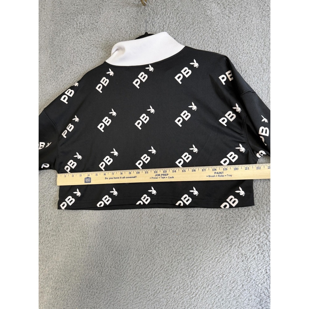 Playboy‎ Missguided Pullover Womens 6 Crop Top Quarter Zip Long Sleeve Sweater - Picture 10 of 13
